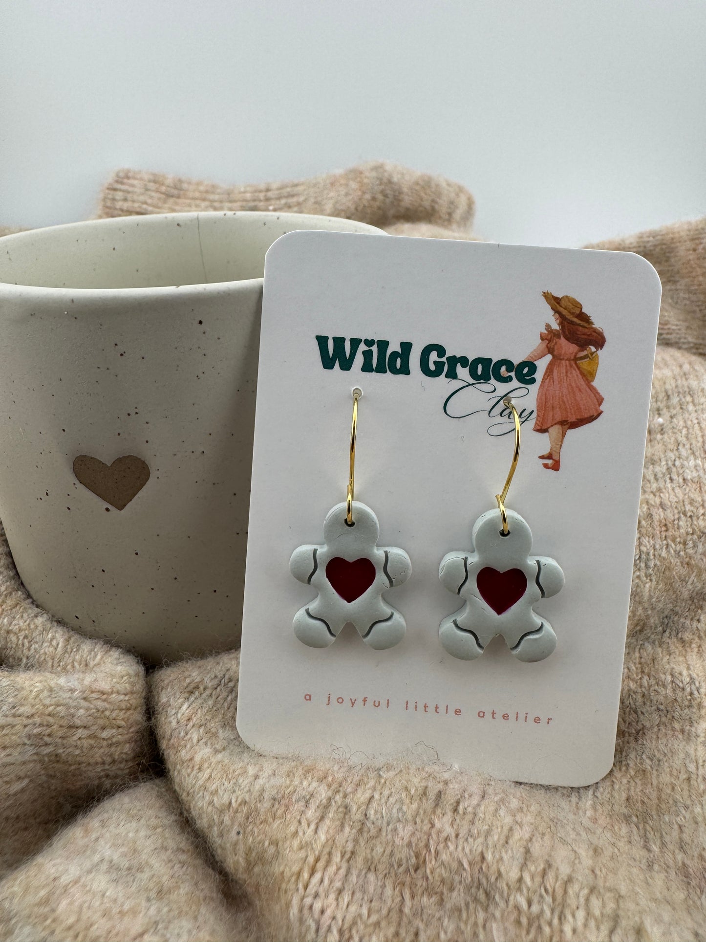 Gingerbread Man dangle earrings